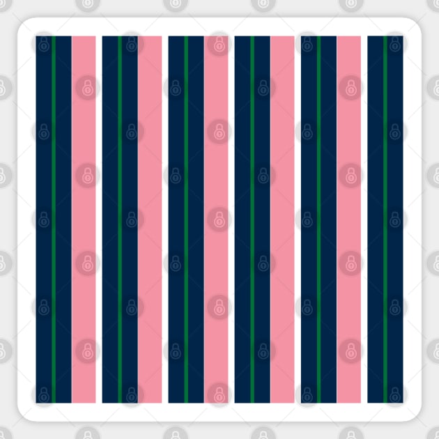 Navy, Pink, Green, White Preppy Stripes Sticker by PSCSCo